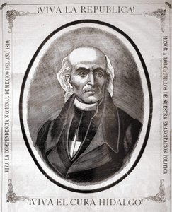 Portrét Miguela Hidalga y Costilla (1753 - 1811), mexického kněze (v roce 1810 vyhlásil nezávislost své země). Rytina zhotovená k jeho poctě na konci 19. století. od Unknown artist
