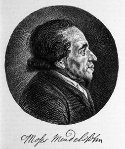 Portrét Mojžíše (Mojžíše) Mendelssohna (1729 - 1786), filozofa a skutečného zakladatele moderního judaismu. Dědeček hudebníka Felixe Mendelssohna. od Unknown artist