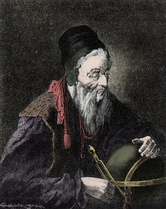 Portrét Nostradama, Michel de Notre Dame (1503-1566) francouzský astrolog a lékař - rytina 19. od Unknown artist