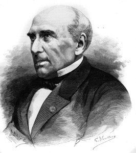 Portrét Pierre Guillaume Frederic Le Play (Pierre-Guillaume-Frederic) (1806-1882), francouzský inženýr a sociolog. Rytina v „“ Le Monde Illustré““ č. 1306 z 8. dubna 1882. od Unknown artist