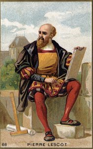 Portrét Pierra Lescota (1515 - 1578) francouzského architekta a malíře. Chromolitografie 19. století. od Unknown artist