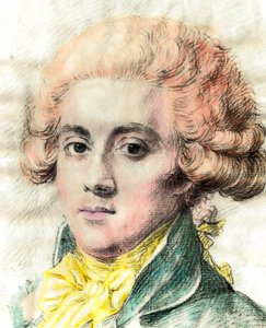 Portrét Pierra Victoriena Vergniauda (1753-1793), francouzského politika Girondina. Detail ilustrace z 18. století. Versailles. Muzeum lambinetů od Unknown artist