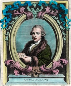 Portrét Pietra Nardiniho (1722 - 1793), italského houslisty a skladatele. Rytina 18. století. Soukromá sbírka. od Unknown artist