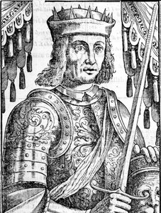 Portrét Rogera II z Hauteville (Ruggero Altavilla) (1097-1154), zakladatele monarchie na Sicílii. Xilografie 16. století. od Unknown artist