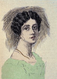 Portrét Theodora Ulrike Sophie von Levetzow (1804-1899) Poslední láska od Johanna Wolfganga von Goethe (1749-1832) (Portrét baronky Ulrike von Levetzow poslední milenky Goetha) Rytina od Unknown artist