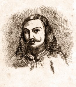Portrét Théophila Gautiera. Výkres. 19. století. od Unknown artist