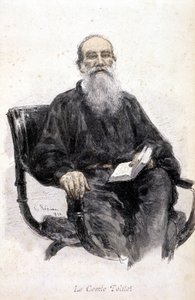 Portrét Tolstého, rytina 1888. od Unknown artist