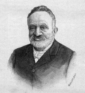 Portrét Wilfrida de Fonvielle 1824-1914 francouzský novinář a aeronaut - rytina z roku 1893 od Unknown artist