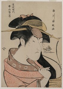 Portrét herce Nakayama Tomisaburo jako žena od Unknown artist
