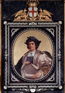 Portrét italského mořeplavce Kryštofa Kolumba (Christopher Columbus, Cristoforo Colombo, Cristobal Colon) (1451-1506) Mosaique od Unknown artist
