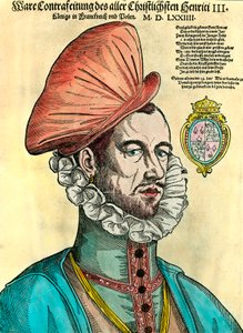 Portrét francouzského krále Jindřicha III. (1551 - 1589). rytina 16. století. od Unknown artist