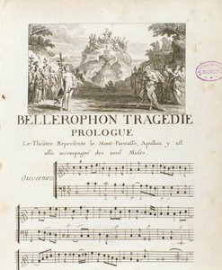 Prolog „“ Bellerophon „“ Lyrique tragédie o pěti jednáních s prologem Jeana Baptista Lullyho (Giovanni Battista Lulli) (Jean-Baptiste) (1632-1687). 1714. od Unknown artist