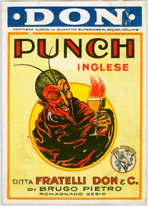 Punch inglese reklama na alkohol s ďáblem (Chromolitografie) od Unknown artist
