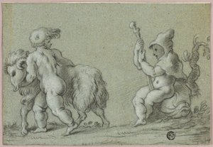 Putti jako kozlíci od Unknown artist