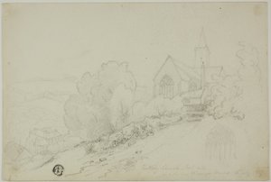 Rattery Church, East End a nový Vicarage House od Unknown artist