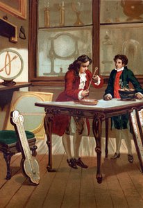 René Antoine Ferchault de Réaumur (1683-1757), francouzský chemik a fyzik, sestrojil svůj teploměr v roce 1730. podle „La Ciencia y sus Hombres par Louis Figuier““ Barcelona 1881 od Unknown artist