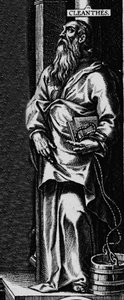 Znázornění řeckého filozofa Stoicist Cleanthe (330-232 př. n. l.)““ Rytina z frontispisu „“filosofických děl““ od Seneque od Unknown artist