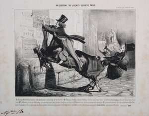 Pravidla Jockey Club de Paris: Každý člen Jockey Clubu musí mít žokeje a koně... od Unknown artist