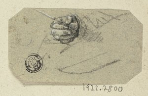 Pravá ruka držící kreslicí nástroj od Unknown artist