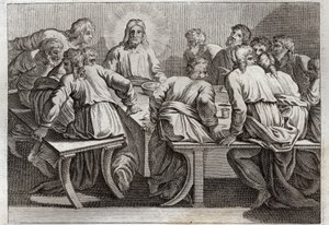 Royaumontská Bible, Nový zákon: The Cene. Ilustrace z roku 1811. od Unknown artist
