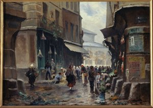 Rue Pirouette, kolem roku 1880, dnešní 1. obvod, mezi lety 1875 a 1885 (malba) od Unknown artist