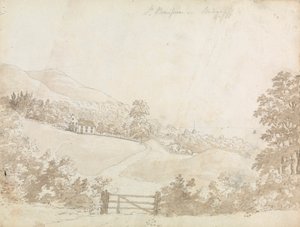 Venkovská krajina s domem, Isle of Wight od Unknown artist