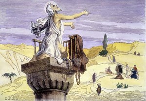 Svatý Simeon stylit káže na sloupu. od Unknown artist