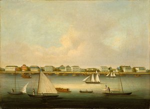 Scéna u vstupu do řeky Yang Tse Kiang ve Woosungu od Unknown artist