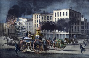 Scéna každodenního života amerických hasičů od Unknown artist