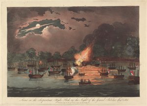 Scéna na Serpentine, Hyde Park v noci Grand Jubilee, 1. srpna 1814 od Unknown artist