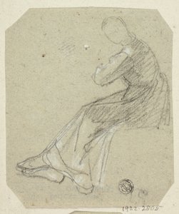 Sedící žena z profilu od Unknown artist