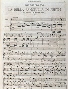 Stránka s notami pro „Slušná služka z Perthu, opera Georgese Bizeta od Unknown artist