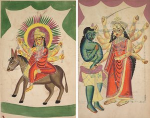 Sheetaladevi: Bohyně neštovic (recto); Durga (na druhou stranu) od Unknown artist