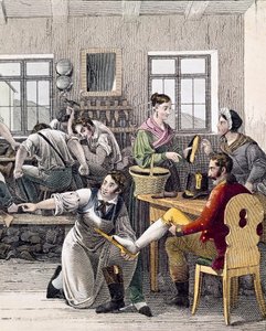 Obuvnictví (Muž dělá míru své nohy) od Unknown artist