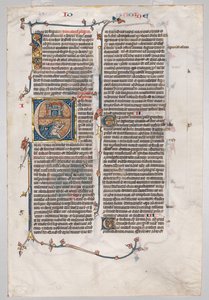 Single Leaf from a Bible: Initial E[t factum est] s Jonahem Swallowed by the Whale od Unknown artist