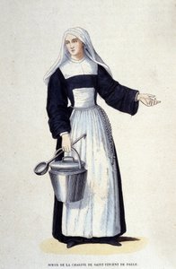 Sestra Charity svatého Vincenta de Paul. Rytina z alba o řeholních řádech, Paříž od Unknown artist