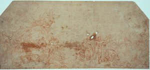 Skica k Poslednímu soudu (recto); Studie hlavy (verso) od Unknown artist