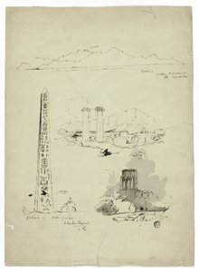 Náčrtky Patmos, Sardis, obelisk z Heliopolis od Unknown artist