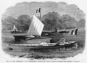 Skif a kánoe vedle imperatrice, postavený M.A. Searle de Stangate, poblíž Lambeth - rytina od Unknown artist