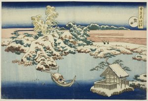 Sníh na řece Sumida, ze série Sníh, měsíc a květiny od Unknown artist