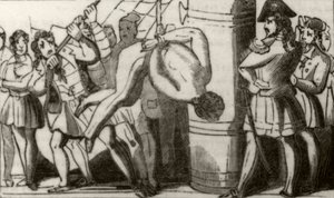 „Spriggs vyzvedává posádku bostonského škuneru na příď a pak je nechá spadnout na palubu“, kolem roku 1836 od Unknown artist