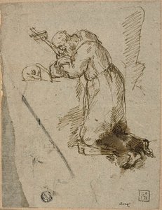 Svatý František z Assisi v modlitbě od Unknown artist