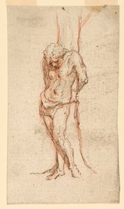 Svatý Sebastian připoutaný ke stromu od Unknown artist