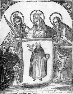 Svatý Tomáš Akvinský obklopený svatými. od Unknown artist