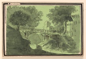 Scéna, most přes vodu od Unknown artist