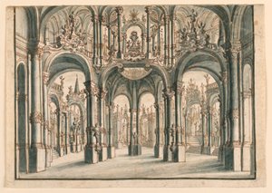 Scéna, otevřený palácový dvůr od Unknown artist