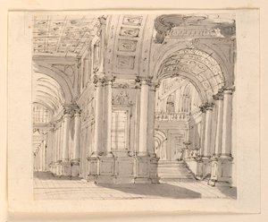 Scéna, interiér paláce od Unknown artist
