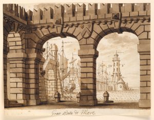 Scéna, námořní přístav od Unknown artist