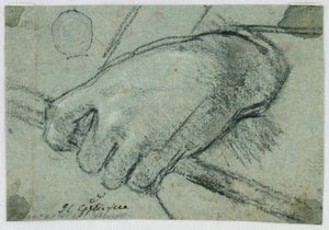 Studie: Levá ruka nesoucí hůl od Unknown artist