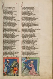 Slepec Lamech zabije Kaina; Henoch před Bohem od Unknown artist